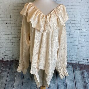 VICTORIA'S SECRET Vintage Gold Label Ivory Babydoll Satin Gown M/L Sexy Ruffles